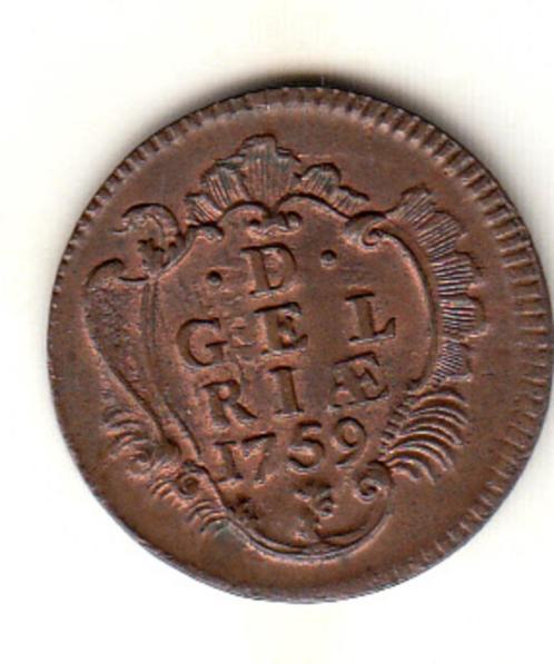 Gelderland Duit 1759 FDC, Postzegels en Munten, Munten | Nederland, Overige waardes, Vóór koninkrijk, Verzenden