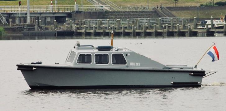 Ex-peilboot polyester, Watersport en Boten, Motorboten en Motorjachten, Gebruikt, Polyester, 6 tot 9 meter, Diesel, Binnenboordmotor