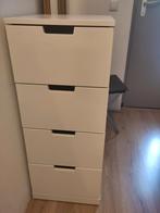 Witte Nordli ladekast met 4 lades, Huis en Inrichting, Kasten | Ladekasten, Ophalen, Overige materialen, Minder dan 50 cm, Zo goed als nieuw
