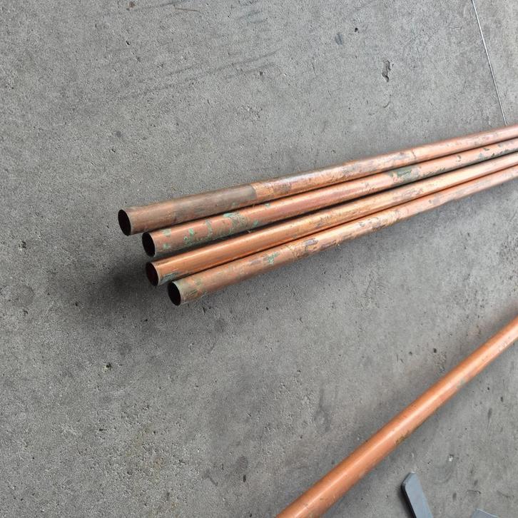 4x 5 meter NIEUWE roodkoperen buis 22 MM voor gas of water, Doe-het-zelf en Verbouw, Buizen en Afvoer, Gebruikt, Overige typen