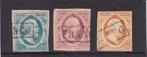14. 1852 Koning Willem III, 1e emissie, nrs. 1 - 3,  gebr., Verzenden, T/m 1940, Gestempeld