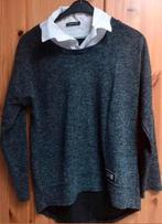 ✅️ Trui met blouse kraagje van LG Moda maat M... i.g.st, Maat 38/40 (M), Ophalen of Verzenden, Grijs, Gedragen