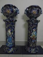 Antieke zuil met pot & cache pot (man - vrouw & koppel)., Antiek en Kunst, Ophalen