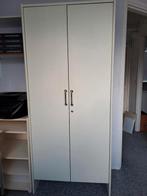 Stevige Kantoorkast beige met 2 deuren en slot, Huis en Inrichting, Kasten | Overige, Ophalen, Gebruikt