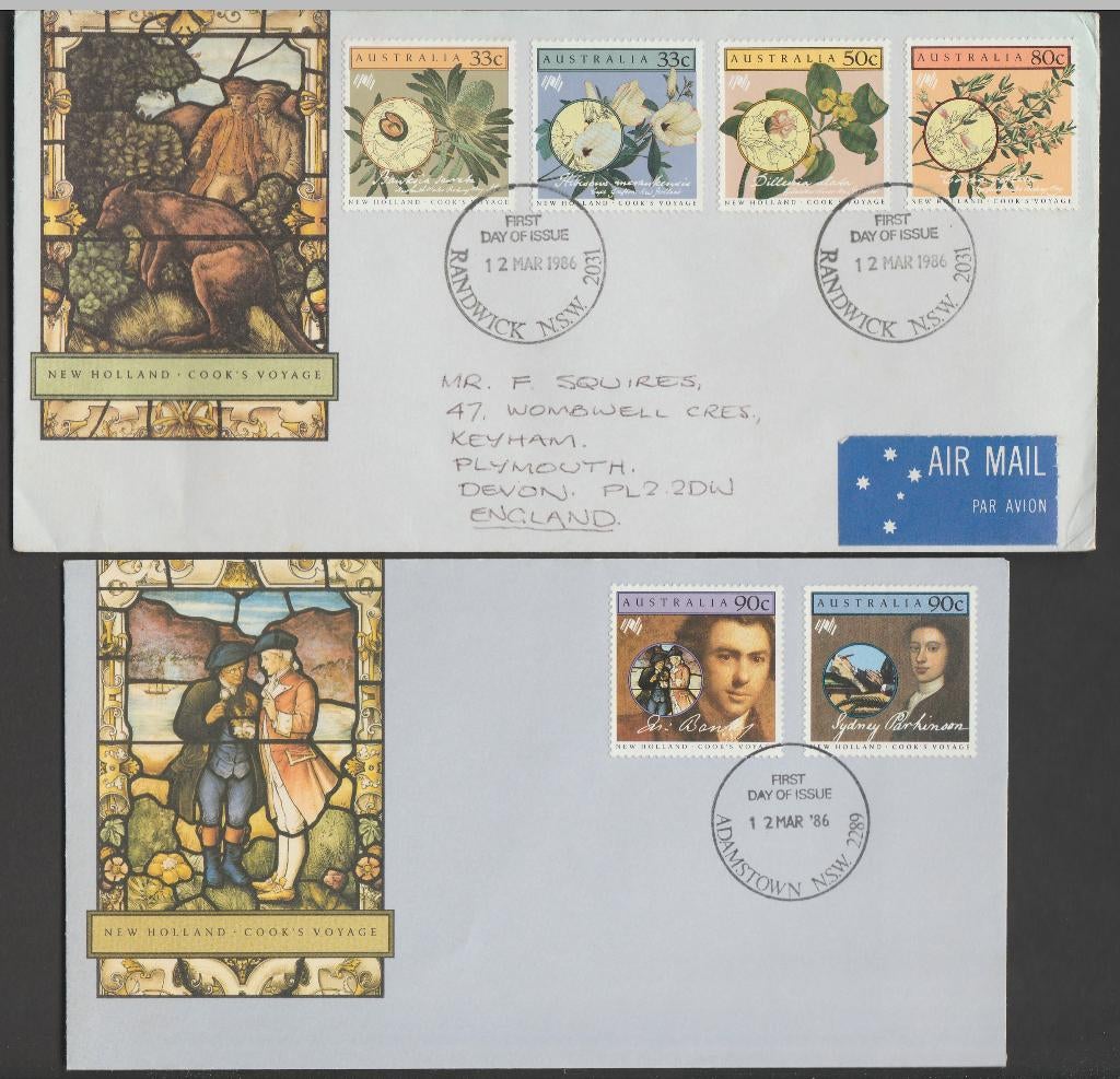 Australië - FDC Michelnr 960-965 - New Holland Cooks reizen, Verzenden, Gestempeld