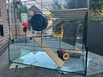 Hamster-/knaagdier kooi met accessoires, Dieren en Toebehoren, Kooi, Gebruikt, Hamster, Minder dan 75 cm