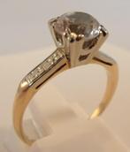 Massieve 14K bicolor gouden verlovingsring / trouwring, Verzenden, Met edelsteen, Dame, Goud