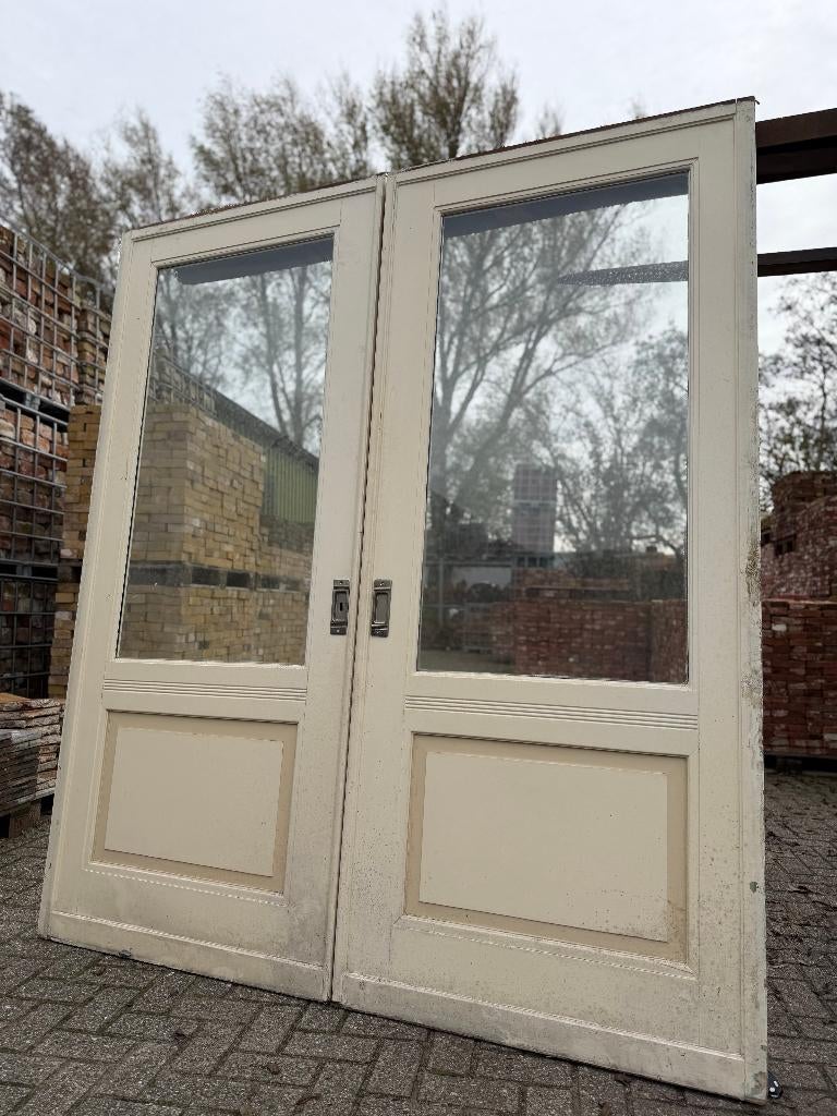 Set schuif / en-suite deuren met glas 223x194cm., Ophalen of Verzenden