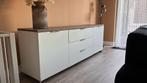 Dressoir & Tv meubel - Wit met houten blad - MOET WEG!, Ophalen, Gebruikt, 200 cm of meer, 25 tot 50 cm