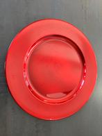 Onderbord onderzetbord decoratie bord Ø 33 cm rood kunststof, Ophalen, Gebruikt