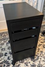 IKEA ladekast op wielen – zwart, Huis en Inrichting, Kasten | Ladekasten, Ophalen, 50 tot 100 cm, Zo goed als nieuw, 3 of 4 laden