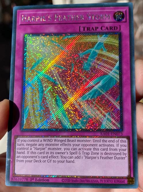 Yu-Gi-Oh! Harpie’s Feather Storm RA01 1st Edition !, Hobby en Vrije tijd, Verzamelkaartspellen | Yu-gi-Oh!, Zo goed als nieuw