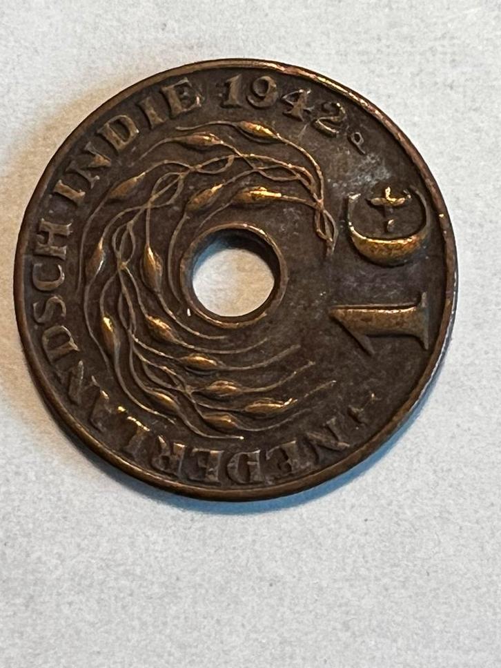 1 cent munt Nederlands- Indië 1942, Postzegels en Munten, Munten | Azië, Zuidoost-Azië, Ophalen of Verzenden