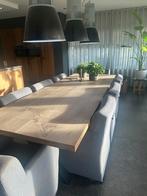 8 eetkamerstoelen op wielen merk mountain, Huis en Inrichting, Ophalen of Verzenden, Gebruikt, Stof, Vijf, Zes of meer stoelen