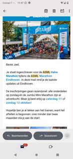 Startbewijs 1/2 marathon Eindhoven, Tickets en Kaartjes, Eén persoon, Oktober