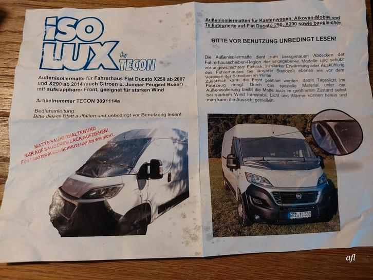 Voorruit hoes camper/bus - Isolux, Caravans en Kamperen, Camper-accessoires, Zo goed als nieuw, Ophalen of Verzenden