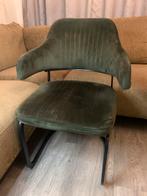 Groene fauteuil met armleuningen zachte stof, Ophalen, Overige kleuren, Mangohout, Zo goed als nieuw