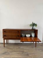 Vintage teak dressoir / klepkast / ladekast, Huis en Inrichting, Kasten | Dressoirs, Ophalen, Gebruikt, 100 tot 150 cm, 25 tot 50 cm