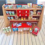 Mini-supermarkt met boodschappen als miniatuurverpakkingen, Ophalen of Verzenden, Gebruikt, Poppenhuis