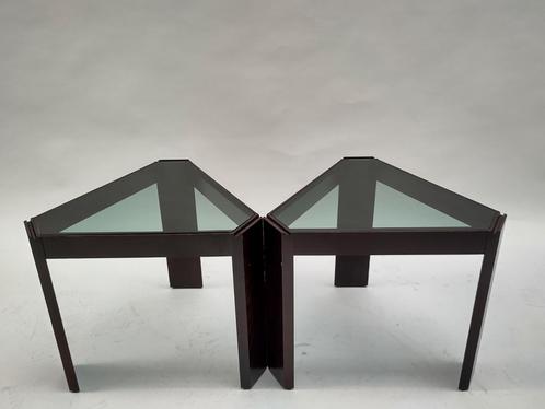 Vintage tafel Porada Arredi bijzettafel salontafel glas, Huis en Inrichting, Tafels | Sidetables, Gebruikt, 25 tot 50 cm, Minder dan 50 cm