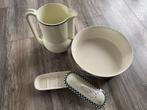 Vintage Keramiek Set - Kan, Schaal, Zeepbakje, Antiek en Kunst, Ophalen of Verzenden