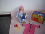 babypop met koffertje, Ophalen of Verzenden, Gebruikt, Babypop