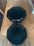 12 Zwarte Borden Set - Frankrijk, 6 klein, 6 groot, Gebruikt, Keramiek, Ophalen of Verzenden, Bord(en)