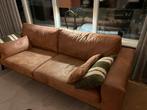 Cognac eco lederen 2.5 zits bank - 235 cm, Huis en Inrichting, Banken | Bankstellen, Driepersoons, Ophalen of Verzenden, Zo goed als nieuw
