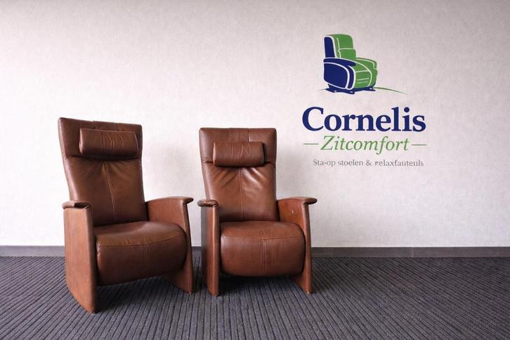 Prominent Sorisso relaxfauteuils 2 stuks-6 maanden garantie, Huis en Inrichting, Fauteuils, Zo goed als nieuw, Leer, 50 tot 75 cm