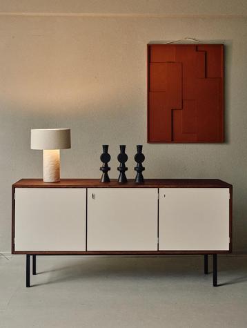 KW21 vintage Martin Visser dressoir - wenge wit zwart metaal beschikbaar voor biedingen