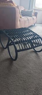 Rotan voetenbankje,  zwart, Huis en Inrichting, Banken | Voetenbanken en Poefen, Ophalen, Rechthoekig, Minder dan 50 cm