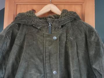 Corduroy parka winterjas maat 46 olijfgroen beschikbaar voor biedingen