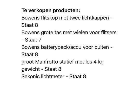 Bowens foto apparatuur (o.a.statief,,flitskop), Audio, Tv en Foto, Fotografie | Professionele apparatuur, Gebruikt, Ophalen