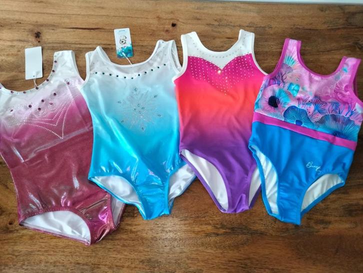 Turnpakjes/turnpakje/turnpak/gympakje maat 128, Sport en Fitness, Turnen, Zo goed als nieuw, Turnpak(je), Kindermaat 122 t/m 140