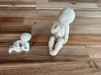 Gipsen beeldjes van baby en meisje, Verzamelen, Beelden en Beeldjes, Ophalen of Verzenden, Gebruikt, Mens