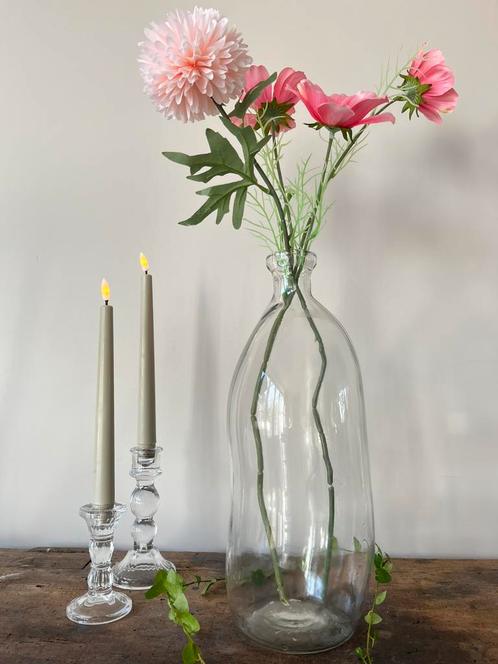 Prachtige XL vaas van gerecycled glas 38 cm, Huis en Inrichting, Woonaccessoires | Vazen, Zo goed als nieuw, Overige kleuren, Minder dan 50 cm