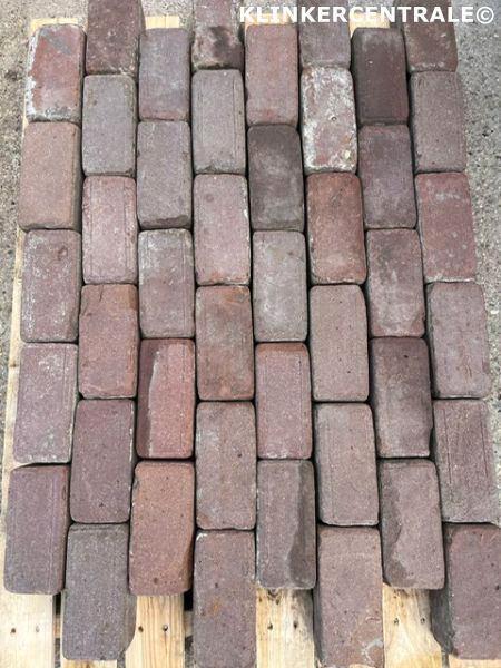 140m2 rood paars gemêleerd gebakken klinkers keiformaat stra, Tuin en Terras, Tegels en Klinkers, Gebruikt, Klinkers, Keramiek