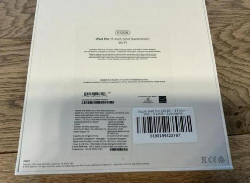 Apple iPad Pro 11" (2e gen) 512GB Wi-Fi - Nieuw!, Computers en Software, Apple iPads, Nieuw, Apple iPad Pro, Wi-Fi, 11 inch, 512 GB