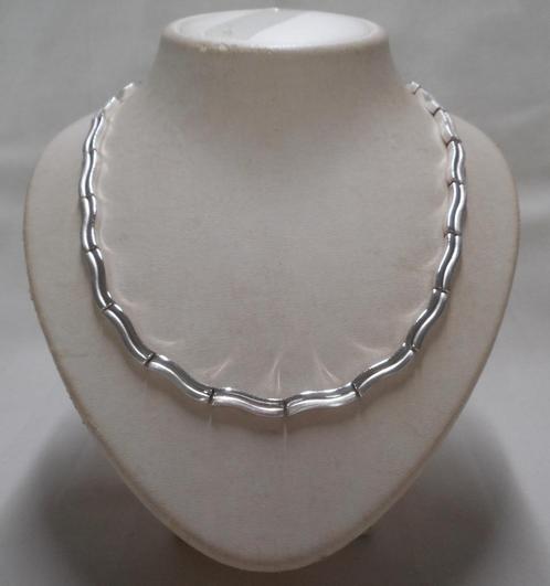 Zilveren massief modernist collier Franz Scheuerle nr.1235, Sieraden, Tassen en Uiterlijk, Kettingen, Zo goed als nieuw, Zilver
