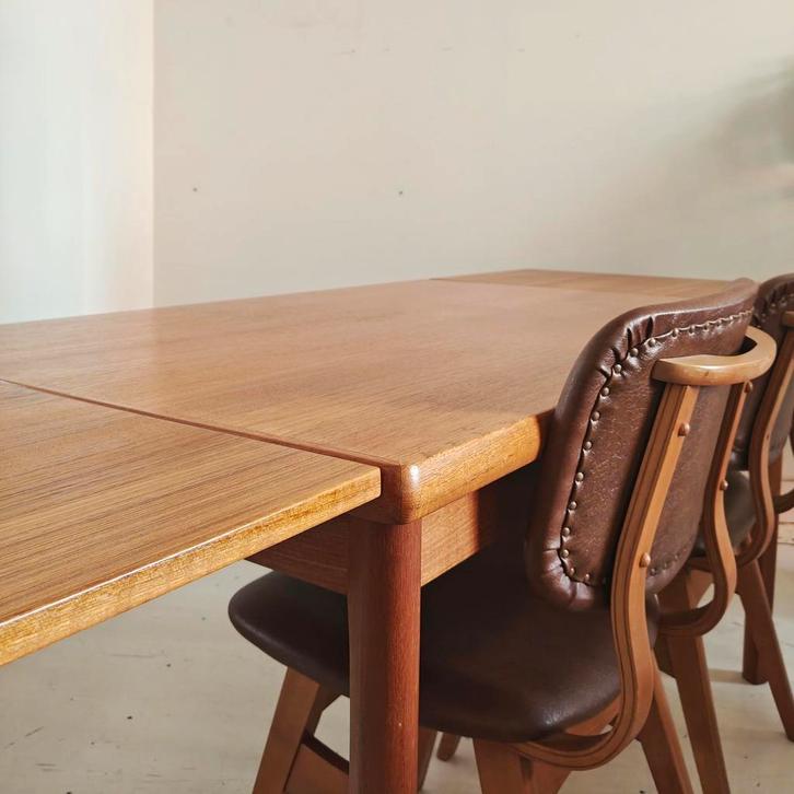 Deense uitschuifbare eettafel teak 6-8 personen, Antiek en Kunst, Antiek | Meubels | Tafels, Ophalen