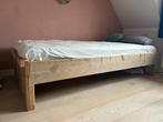 Eenpersoons bed Steigerhout + matras, 90 cm, Eenpersoons, Bruin, Zo goed als nieuw