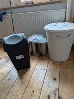 4 Trash bins /Set van vuilnisbakken, Huis en Inrichting, Ophalen, Met pedaal, 40 liter of meer, Zo goed als nieuw