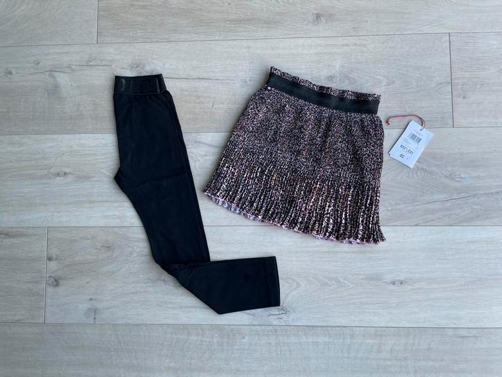 Panterprint rokje WE Fashion maat 122/128 en zwarte legging, Kinderen en Baby's, Kinderkleding | Maat 122, Zo goed als nieuw, Meisje