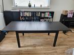Uitschuifbare Eettafel - Zwart, Huis en Inrichting, Ophalen, Gebruikt, 100 tot 150 cm, Vijf personen of meer