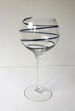 Glazen vaas helder glas met paarse spiraal 3613-g, Ophalen of Verzenden