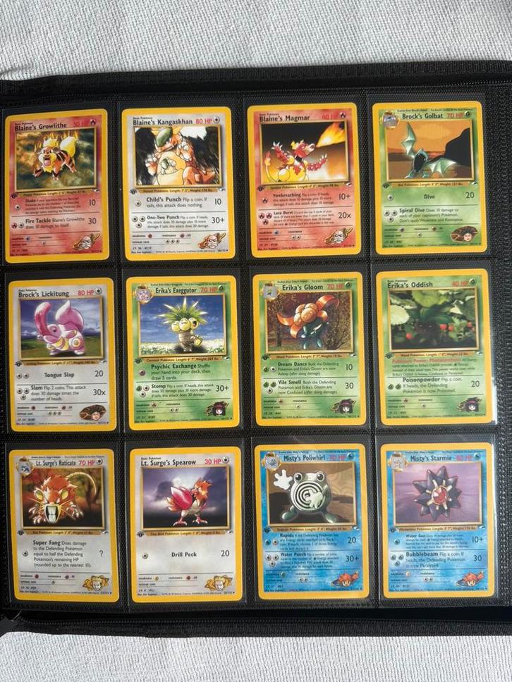 Losse verkoop Gym Heroes + Challenge 1st edition in NM staat, Hobby en Vrije tijd, Verzamelkaartspellen | Pokémon, Zo goed als nieuw