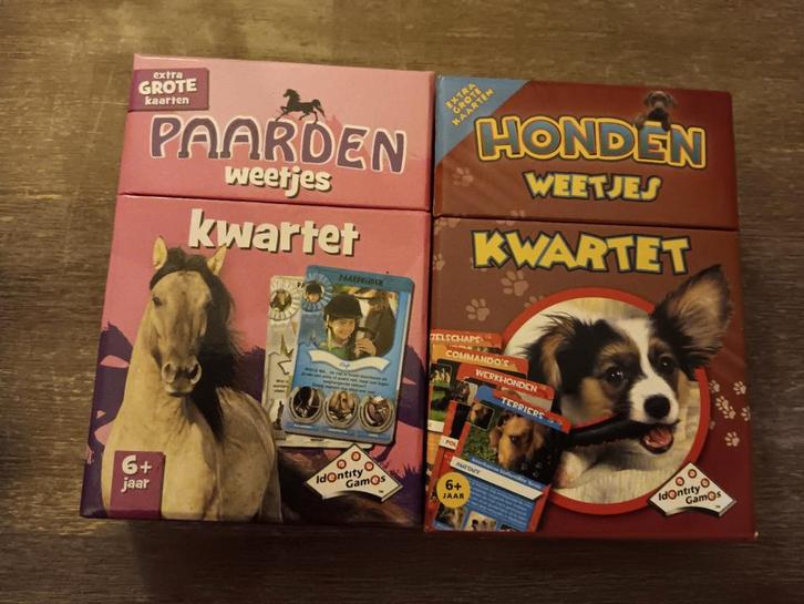 Paarden & Honden Weetjes Kwartet - Dubbel Plezier!, Hobby en Vrije tijd, Gezelschapsspellen | Kaartspellen, Zo goed als nieuw