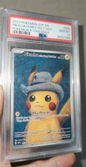 Pikachu Van Gogh grey felt hat PSA 10 beschikbaar voor biedingen