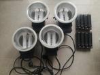 Plafondlamp downlighter 2x 18w + extra PL-C lampen., Ophalen, Gebruikt, Metaal of Aluminium