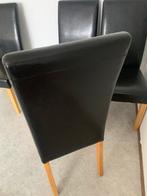 4 Zwarte Lederlook Eetkamerstoelen, Ophalen of Verzenden